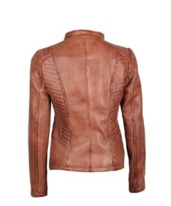 Women’s Brown Fitted Leather Jacket