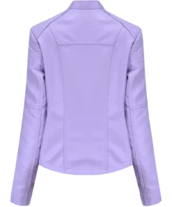 Stylish Women’s Purple Leather Short Motorcycle Jackets