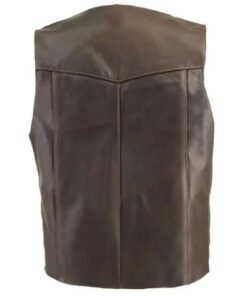 Men’s Brown Classic Biker Vest