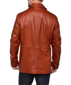 Lucas Brown Leather Safari Jacket Mens