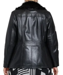 Bella Fur Collar Black Leather Jacket