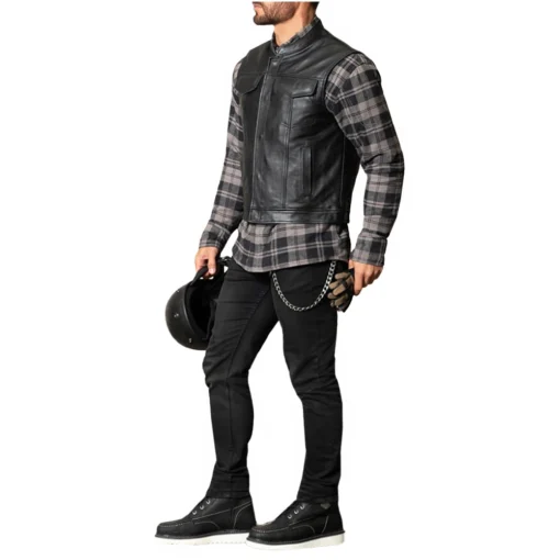 Leather Motorcycle Vest For Men