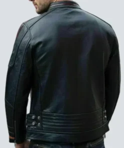 Men Cafe Racer Slim Fit Real Leather Jacket