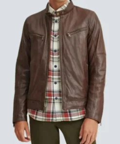Men Distressed Brown Motorcycle Leather Jacket