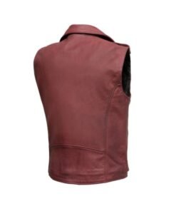 Men’s Red Motorcycle Leather Vest