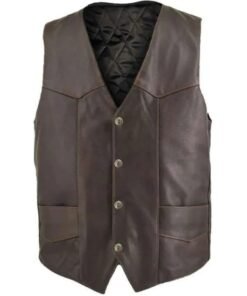 Men’s Brown Classic Biker Vest