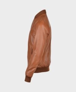 Mens Waxed Brown Bomber Jacket