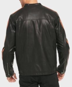 Mens Racing Stripes Motorcycle Leather Jacket