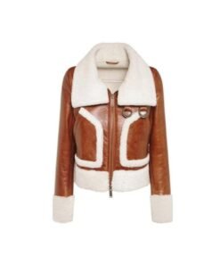 Womens B3 Shearling Brown Sheepskin Leather Jacket