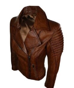 Cafe Racer Brown Leather Jacket