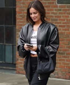 Addison Rae Bomber Leather Jacket