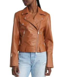 Alice Brown Asymmetrical Leather Moto Jacket