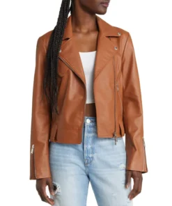 Alice Brown Asymmetrical Leather Moto Jacket