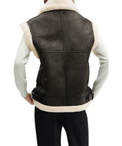 Pure Ballie Black Shearlng Leather Vest