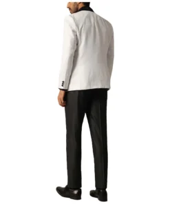 Elegant Men’s 3 Piece White and Black Tuxedo