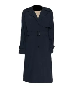 Women’s Long Navy Blue Trench Coat