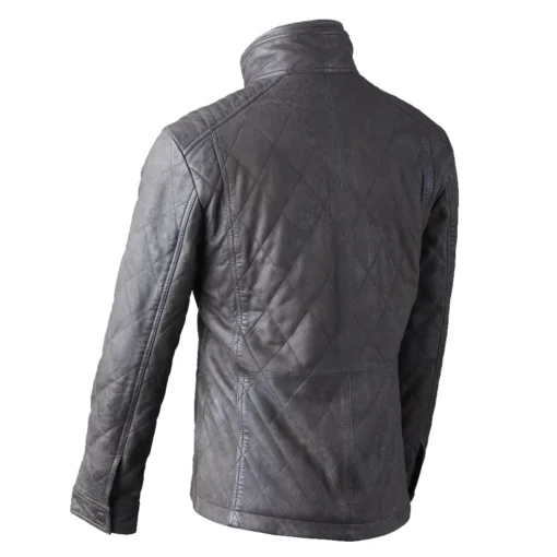 Mens Brown Leather Jacket Quilted