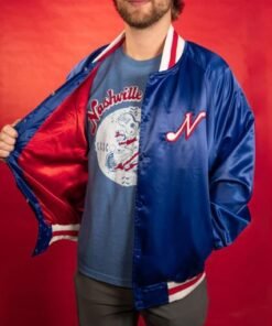 Nashville Sounds League Summer Royal Throwback Satin Jacket