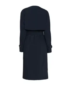 Women’s Long Navy Blue Trench Coat