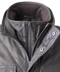 Mens Brown Leather Jacket Quilted