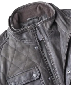 Mens Brown Leather Jacket Quilted