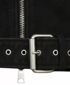 Mens Black Leather Suede Biker Jacket