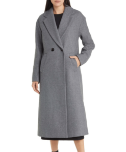 Women’s Double Breasted Grey Wool Coat