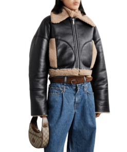 Women Black Dropped Shoulder Cropped Jacket