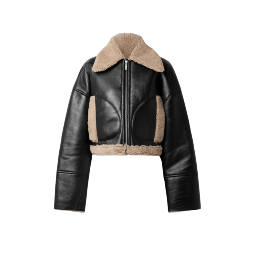 Women Black Dropped Shoulder Cropped Jacket