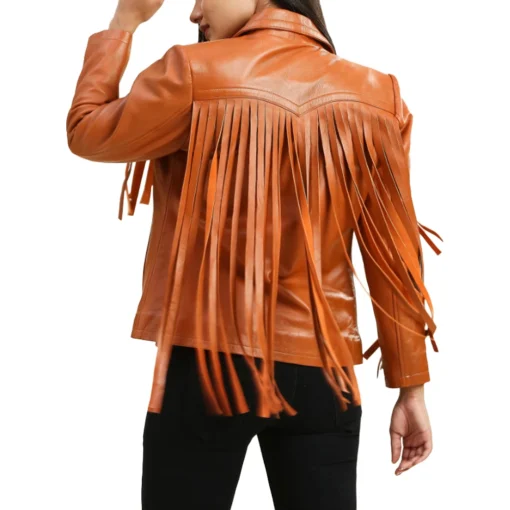 Brown Women’s Fringe Leather Jackets