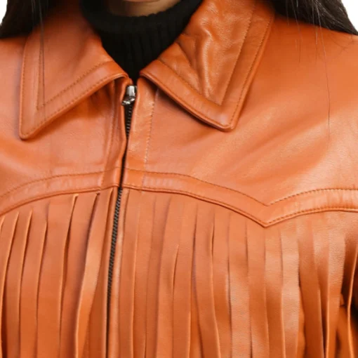 Brown Women’s Fringe Leather Jackets