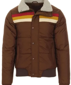 Men’s Bomber 1970s Ski Jacket with Fur Collar