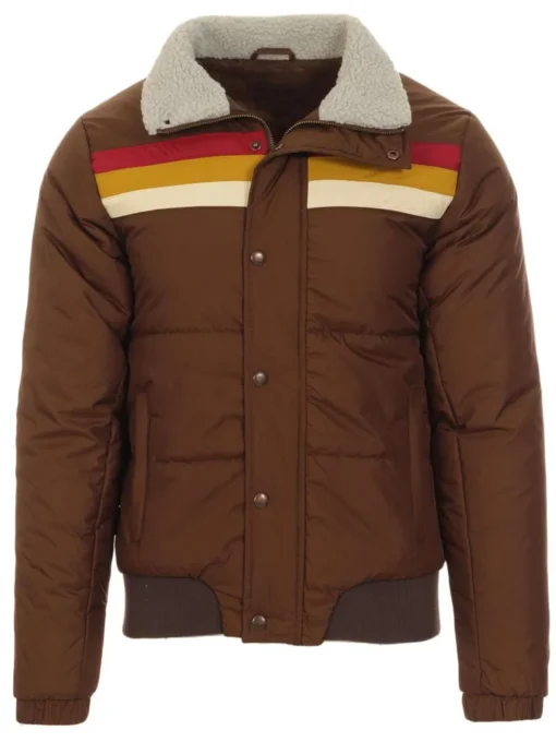 Men’s Bomber 1970s Ski Jacket with Fur Collar