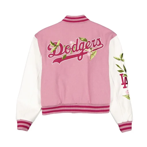 Dodgers Floral Pink Varsity Jacket