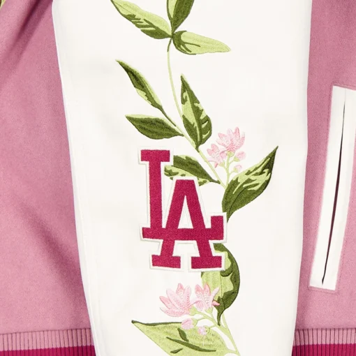 Dodgers Floral Pink Varsity Jacket