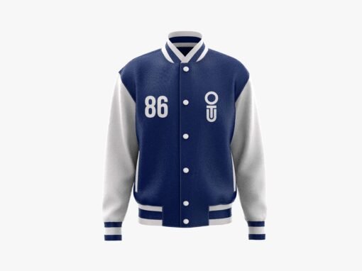 Hooded Varsity Jacket - Black