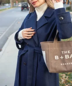 Susan Blue Belted Double Breasted Wool Coat