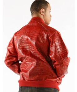 Pelle Pelle Basic Cabernet Alligator Men’s Red Real Leather Jacket