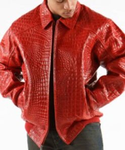 Pelle Pelle Basic Cabernet Alligator Men’s Red Real Leather Jacket