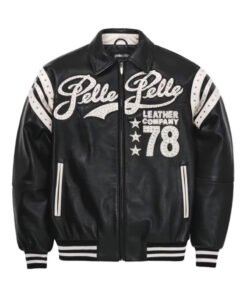 Pelle Pelle Encrusted Varsity Plush Black