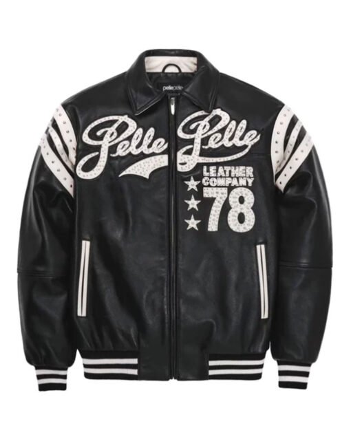 Pelle Pelle Encrusted Varsity Plush Black