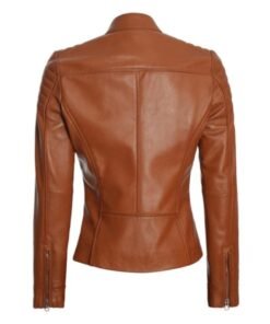 Women Tan Leather Jacket
