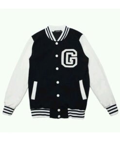White and Navy Blue Letterman G Jacket