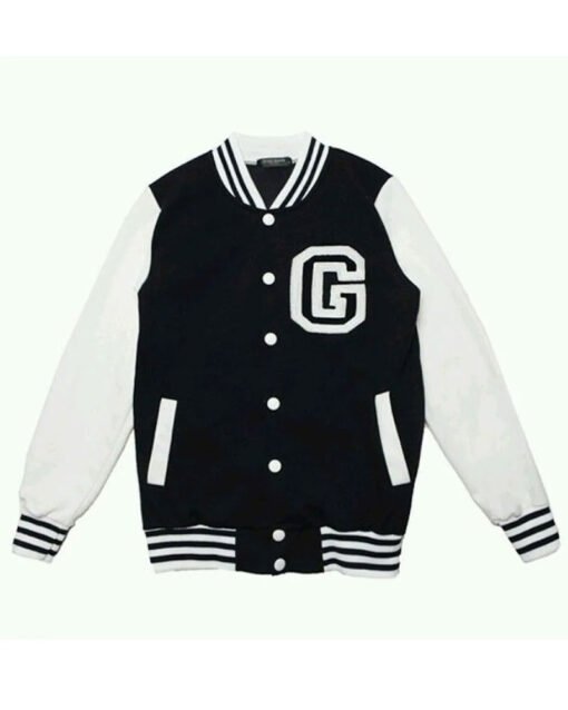 White and Navy Blue Letterman G Jacket