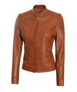 Women Tan Leather Jacket