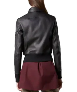 Women’s Aviator Black Bomber Leather Jacket