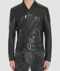 Men’s Blackmeans Black Biker Leather Jacket