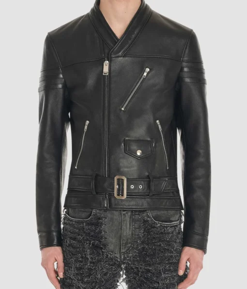 Men’s Blackmeans Black Biker Leather Jacket