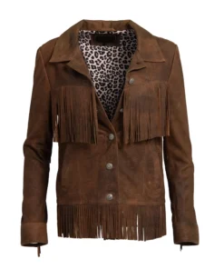 Women’s Brown Fringe Leather Jacket