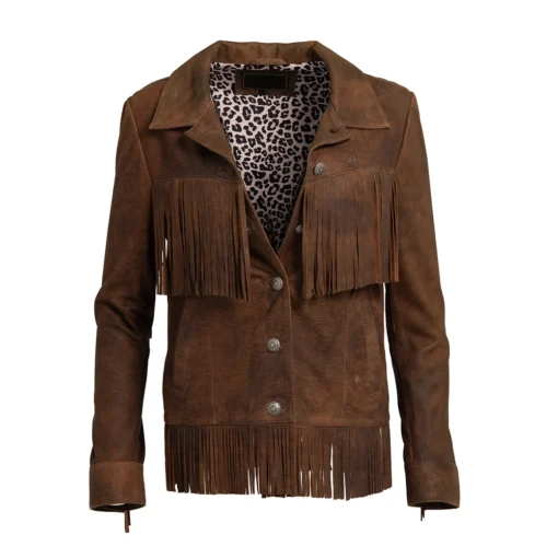 Women’s Brown Fringe Leather Jacket